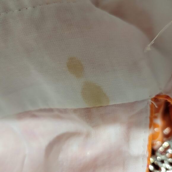 Trina Turk Halter Top Orange Metallic Tunic Keyhole Plunge Retro Y2K Size 6 - Picture 11 of 15